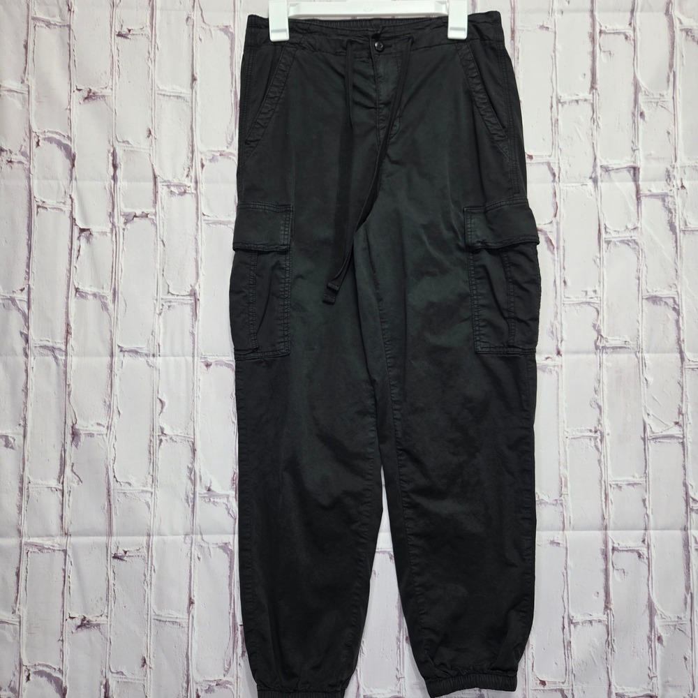 American Eagle Cargo Jogger Pants Black Stretch Utility Casual Womens Size 8